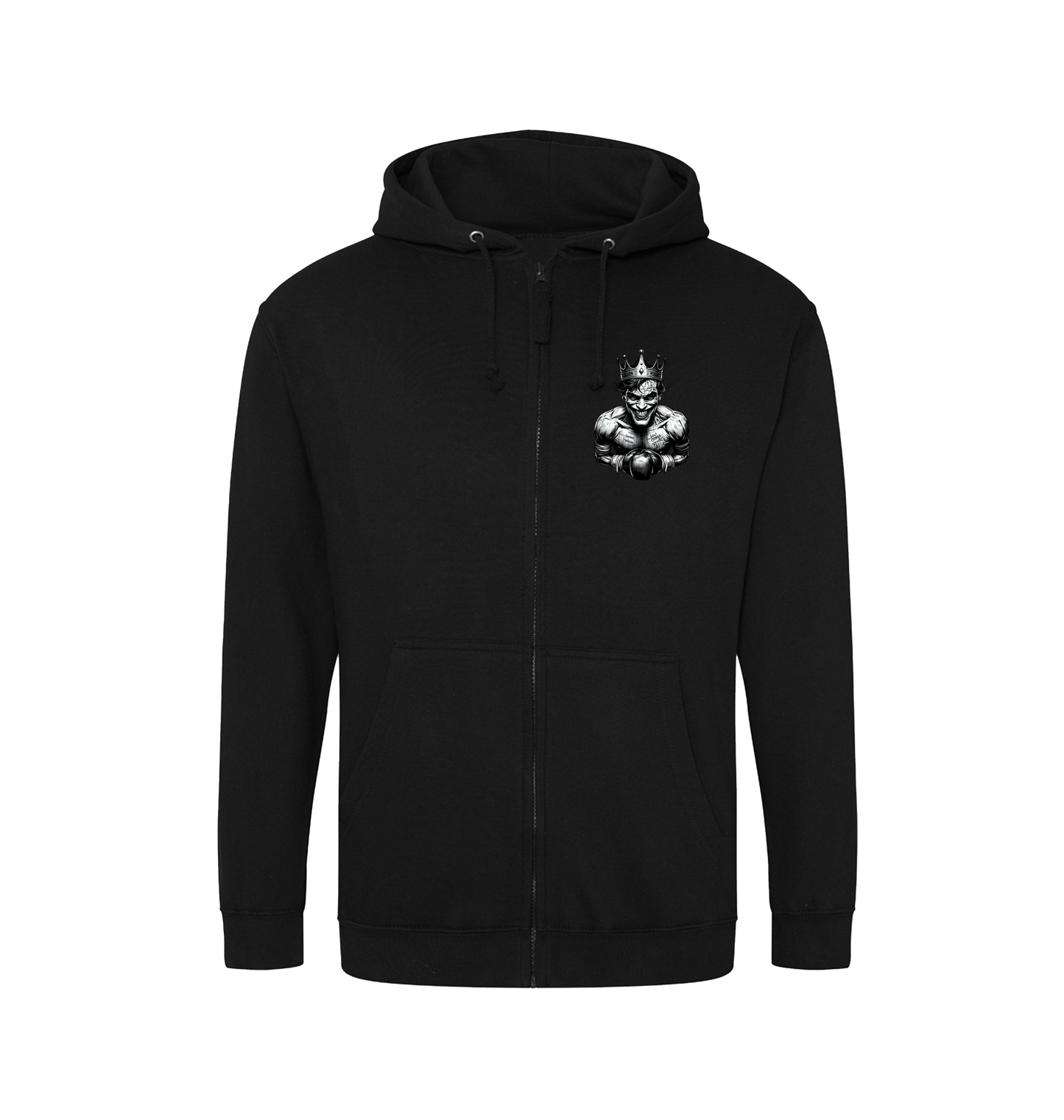 Deep Black Zip hoody Front