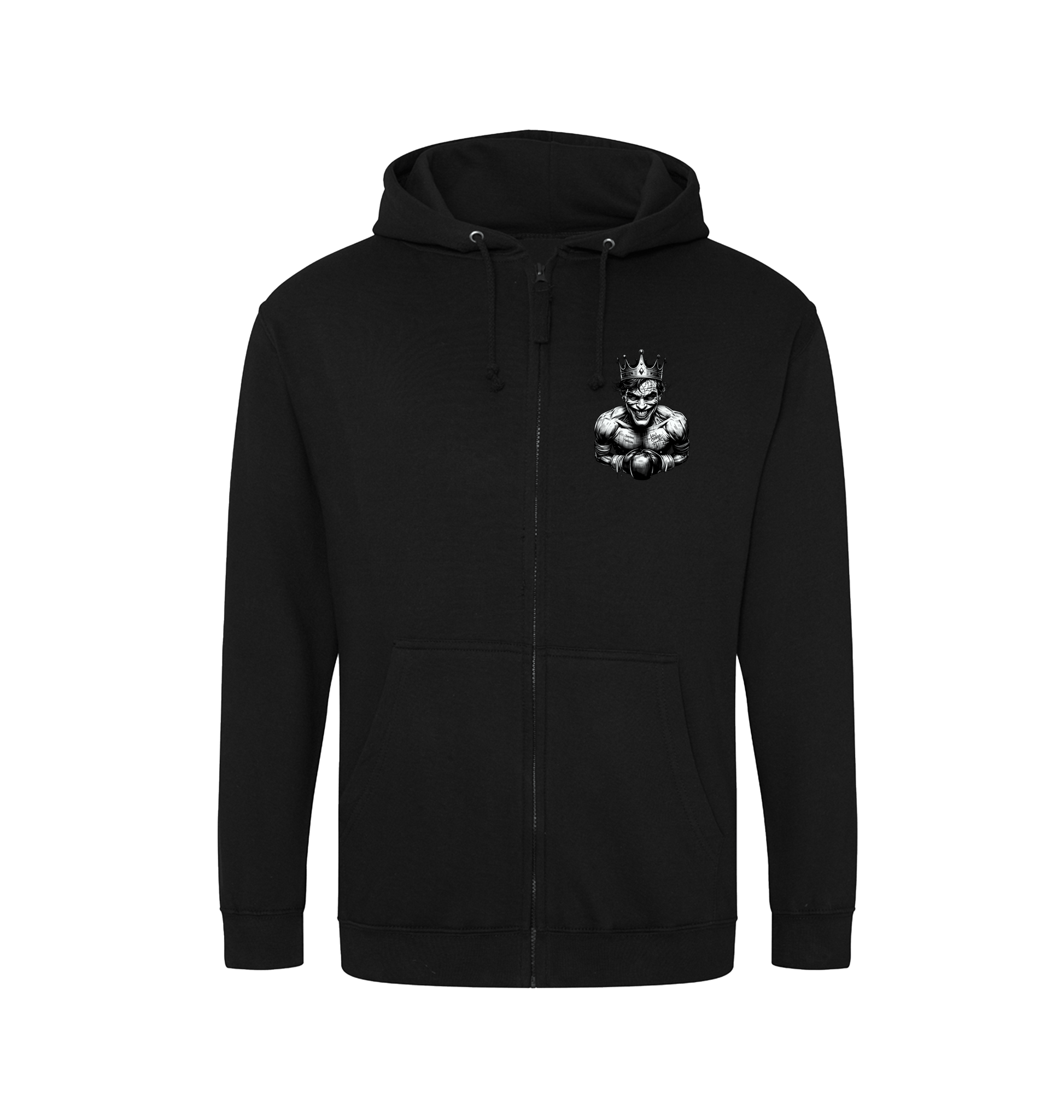 Deep Black Zip hoody Front