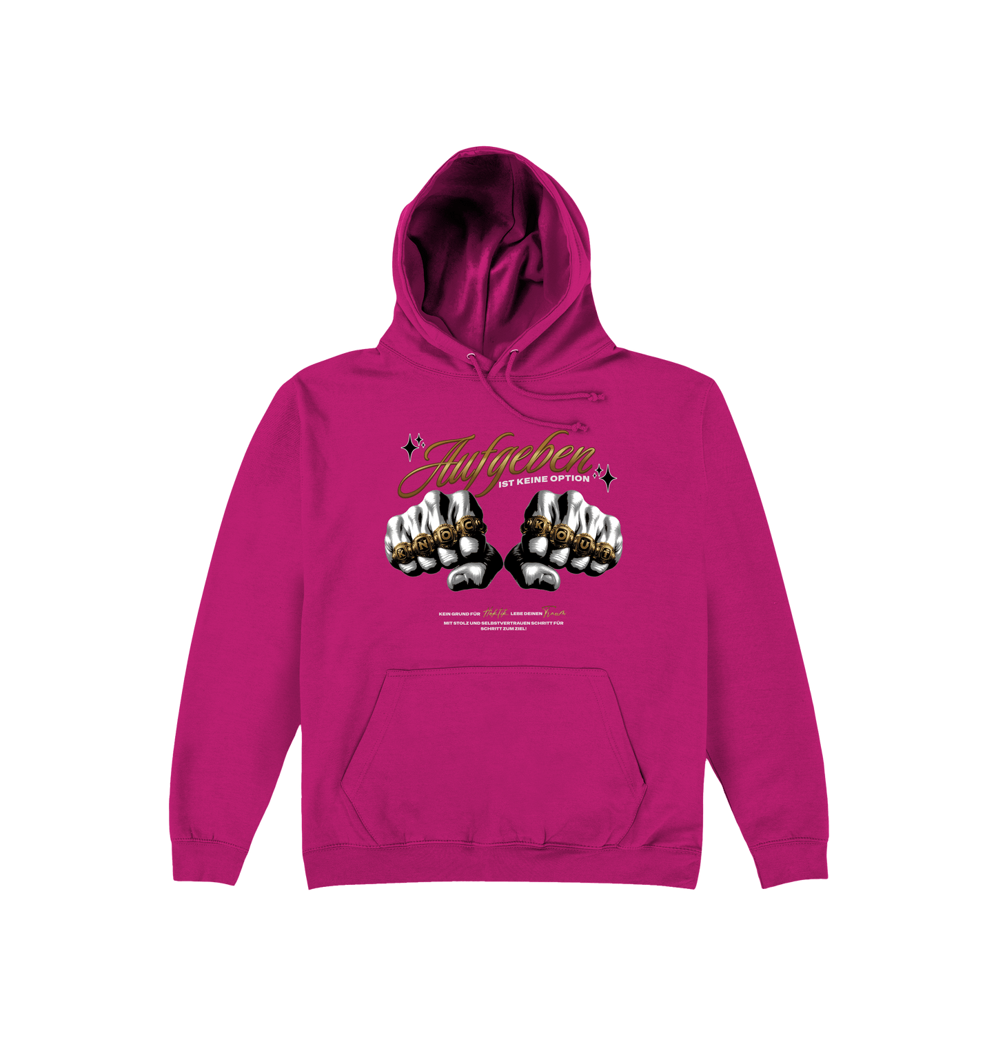 Hot Pink Printed Hoody Front