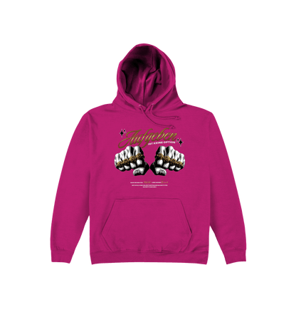 Hot Pink Printed Hoody Front