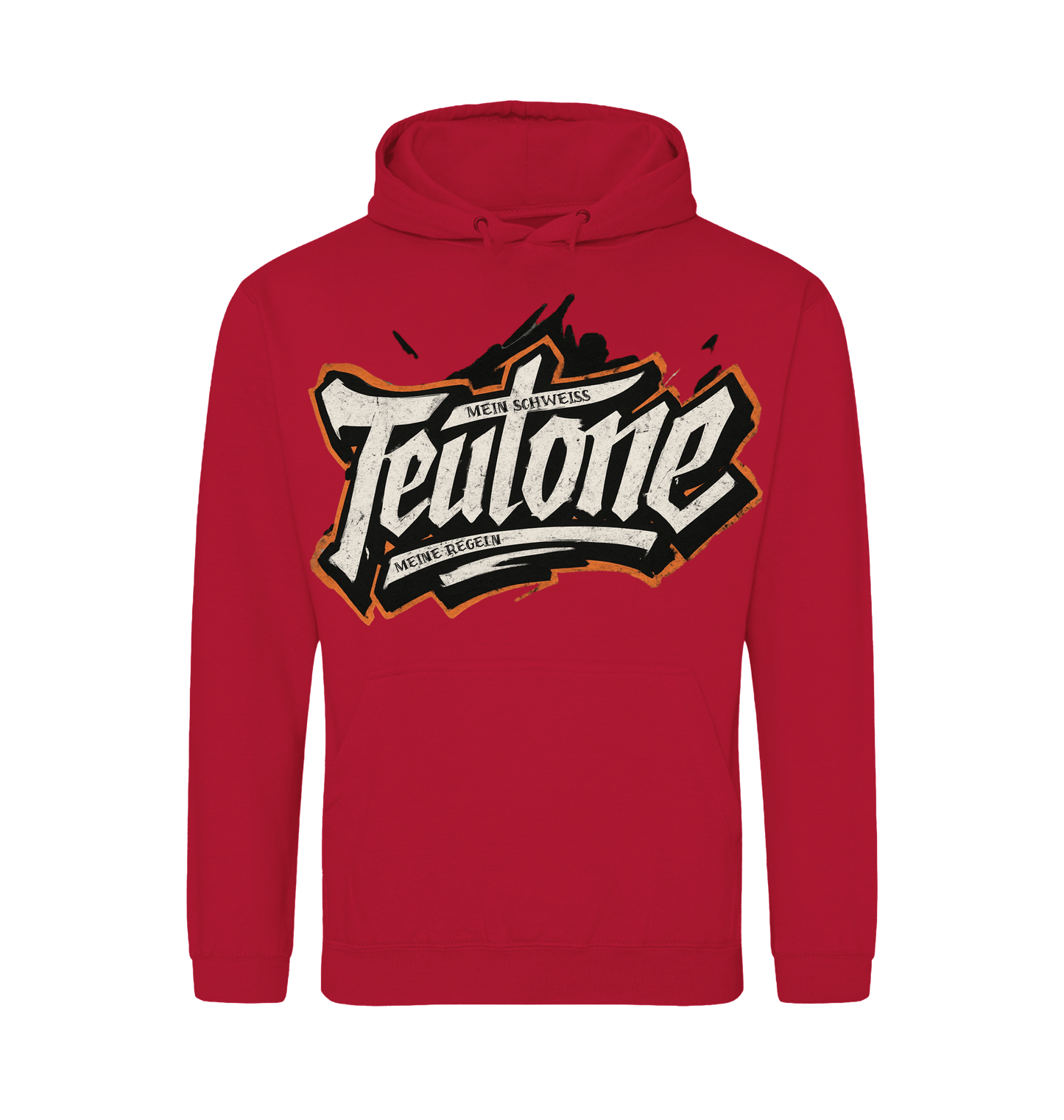 Fire Red Printed Hoody Front