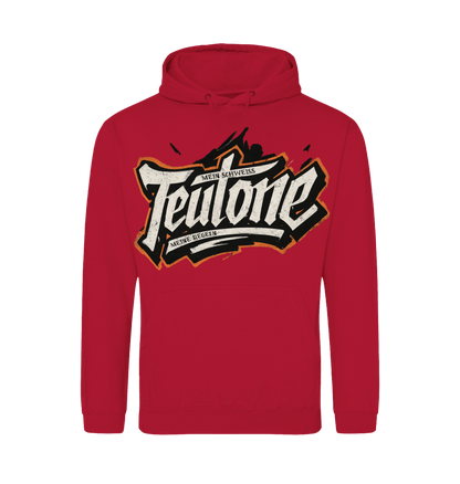 Fire Red Printed Hoody Front