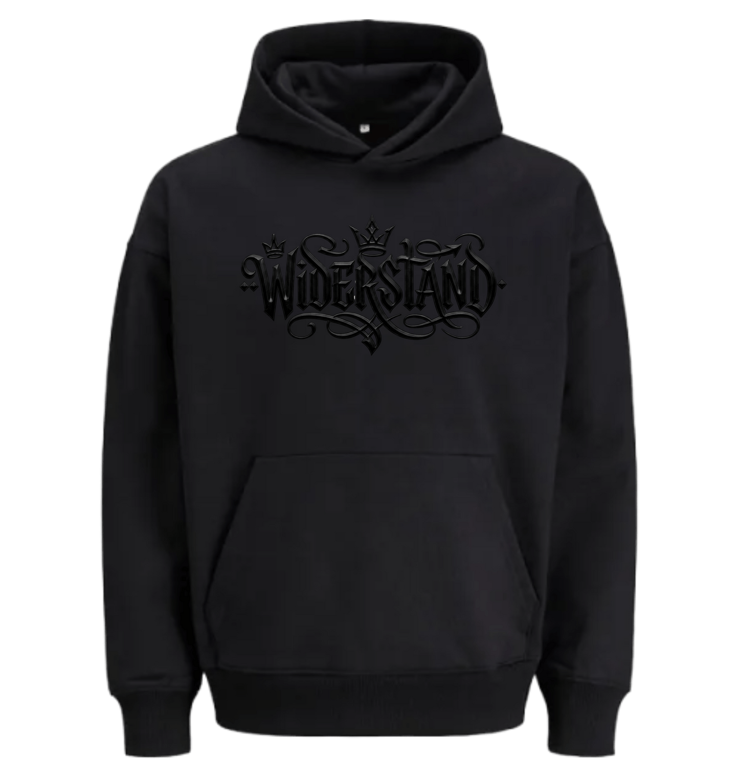 Black Printed Hoody Front