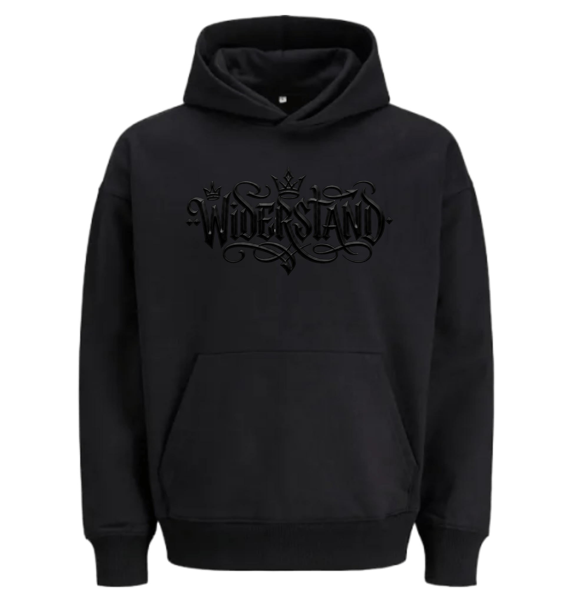 Black Printed Hoody Front