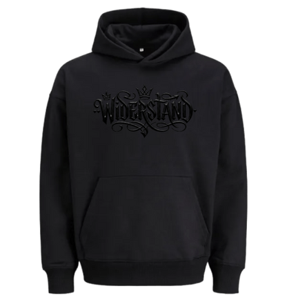 Black Printed Hoody Front
