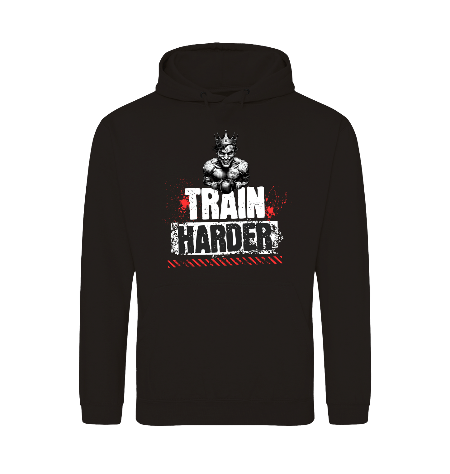 Deep Black Printed Hoody Front