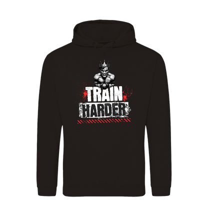Deep Black Printed Hoody Front