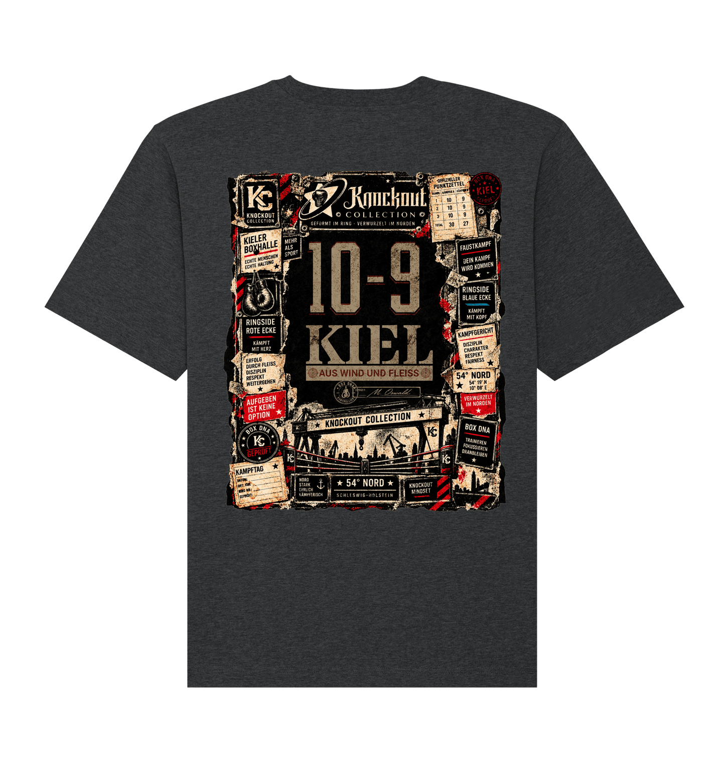 Dark Heather Grey Printed T-shirt Back
