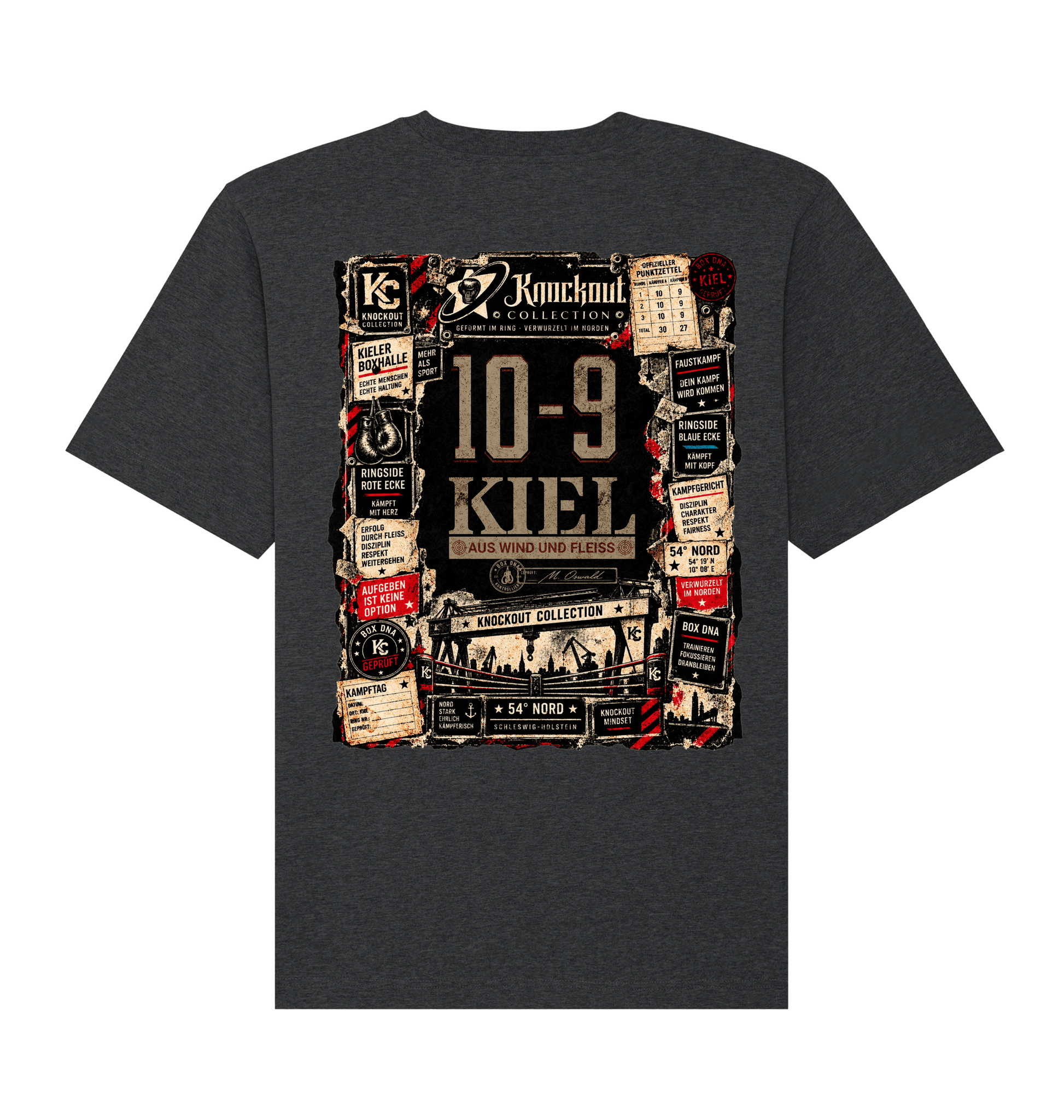 Dark Heather Grey Printed T-shirt Back