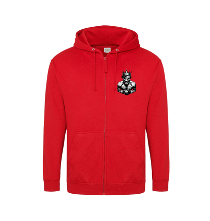 Fire Red Zip hoody Front