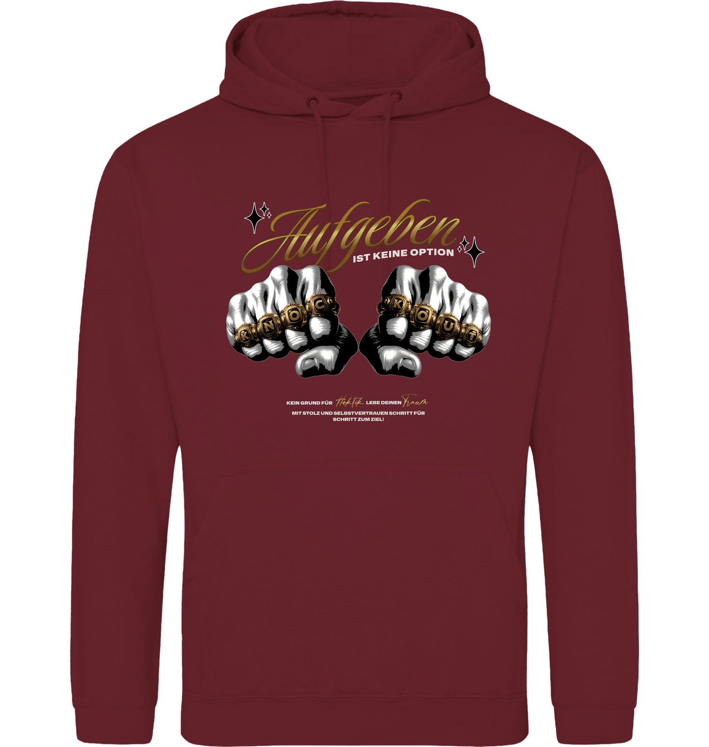 Burgundy Printed Hoody Front