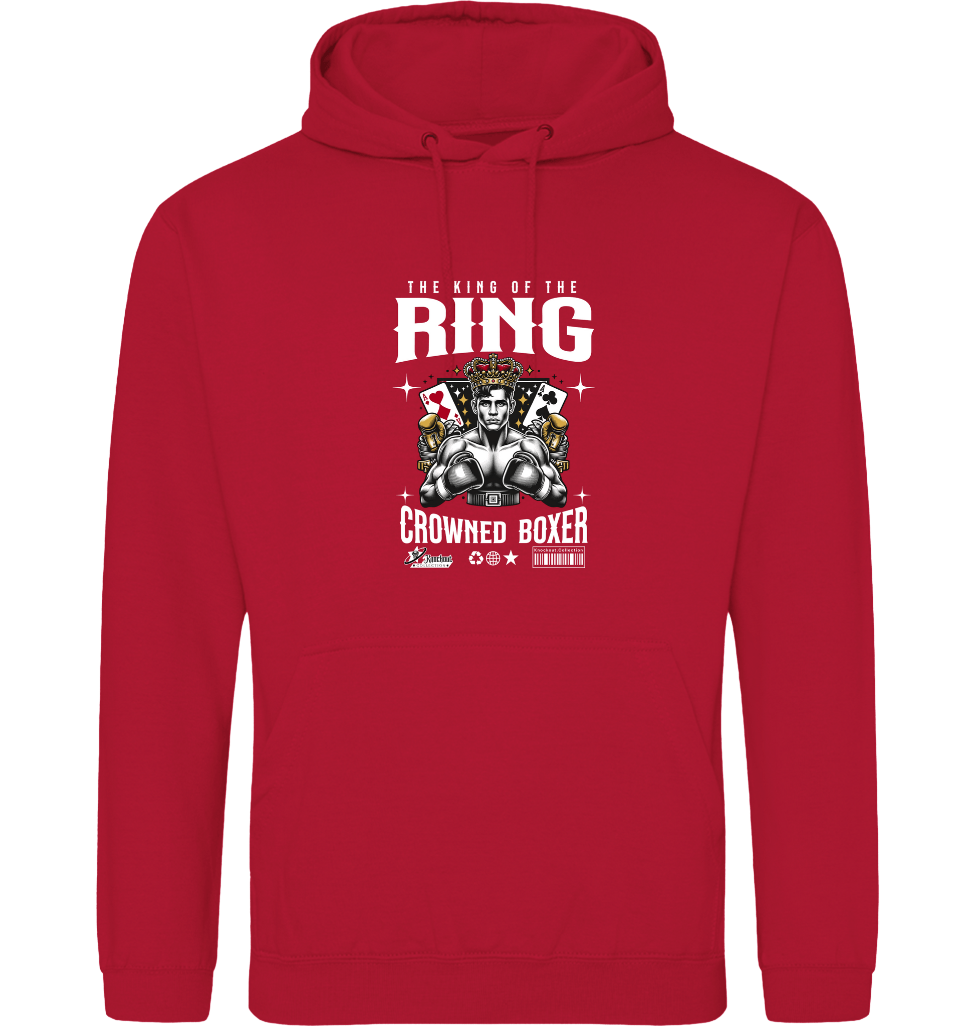 Fire Red Printed Hoody Front