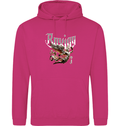 Hot Pink Printed Hoody Front