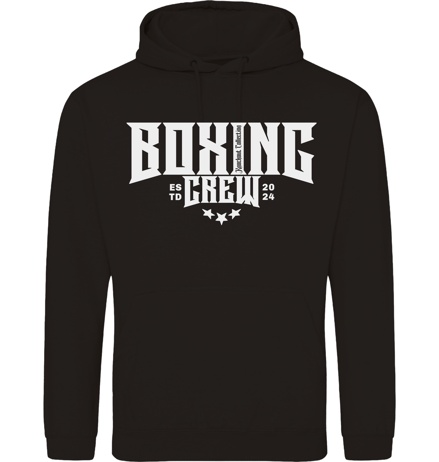 Deep Black Printed Hoody Front