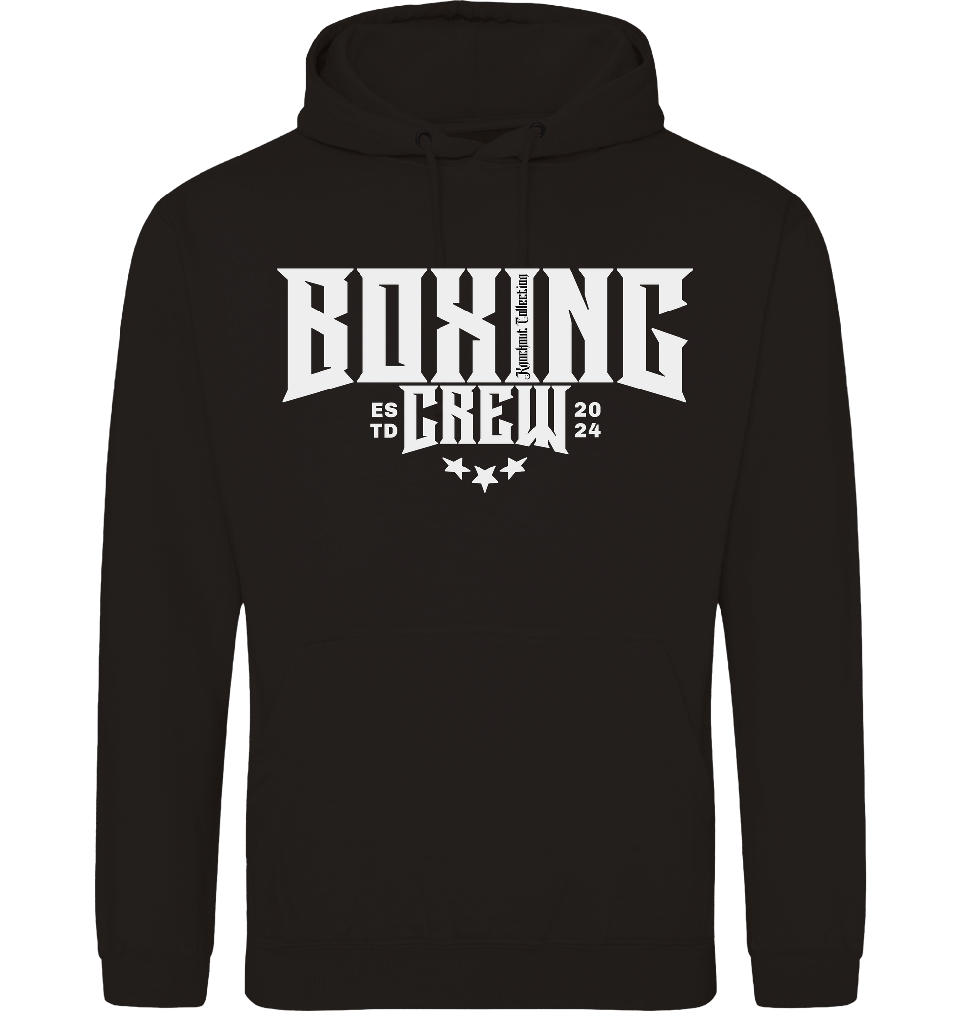 Deep Black Printed Hoody Front