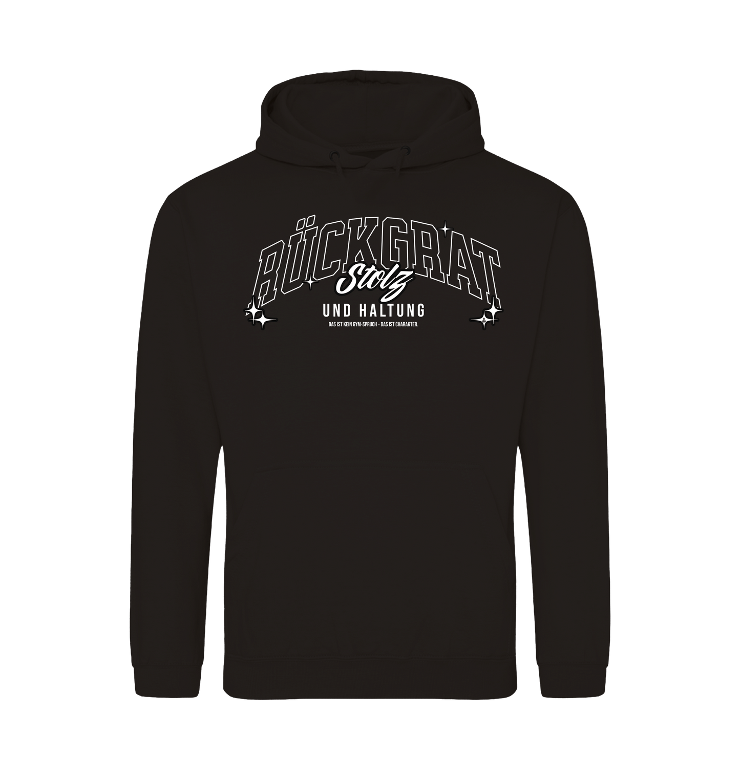 Deep Black Printed Hoody Front