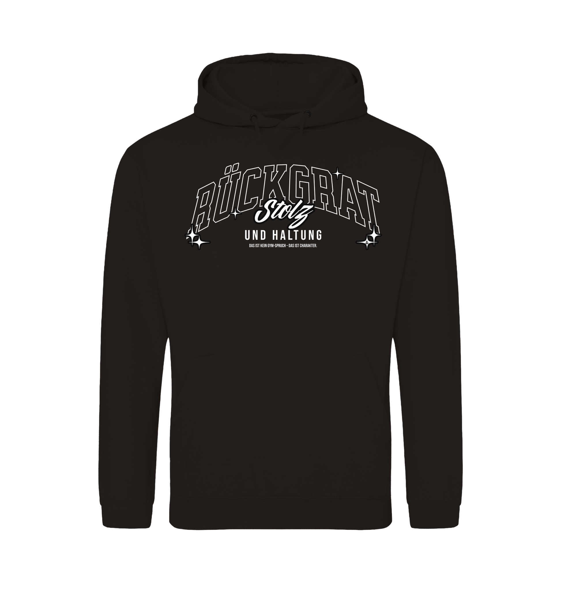 Deep Black Printed Hoody Front