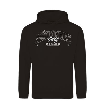Deep Black Printed Hoody Front