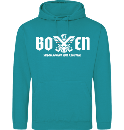 Lagoon Blue Printed Hoody Front