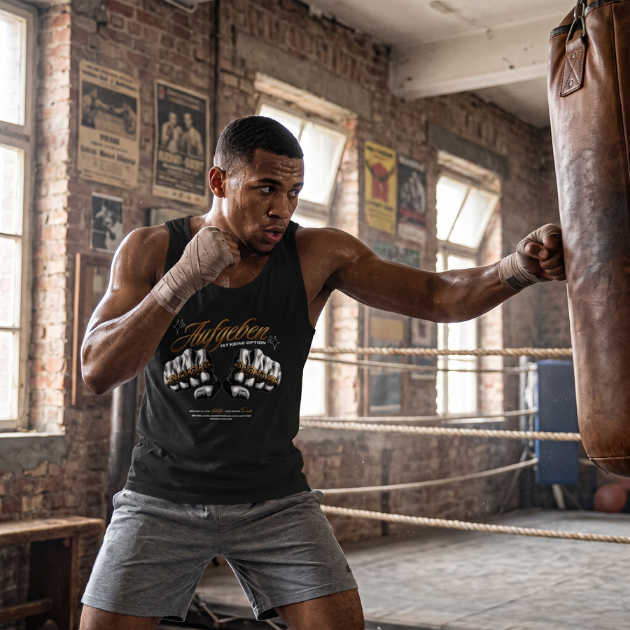 Tanktop Aufgeben ist keine Option. Boxtraining am Sandsack. Knockout Collection 