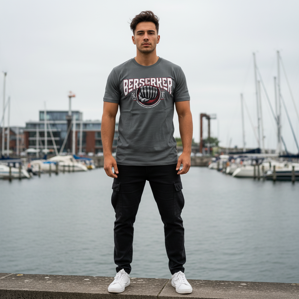 T-Shirt Classic Berserker Anthracite Frontansicht Knockout Collection