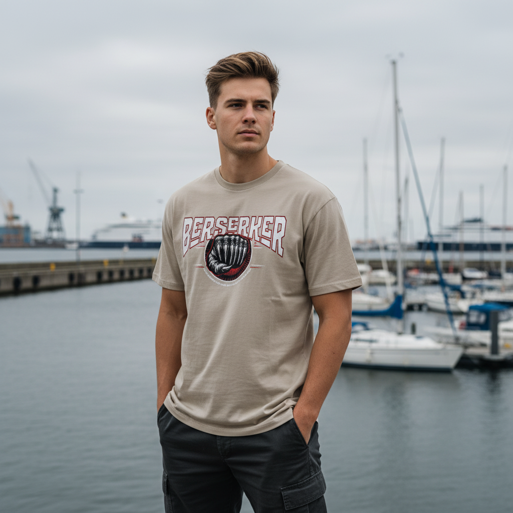 T-Shirt Classic Berserker Stone Frontansicht Knockout Collection
