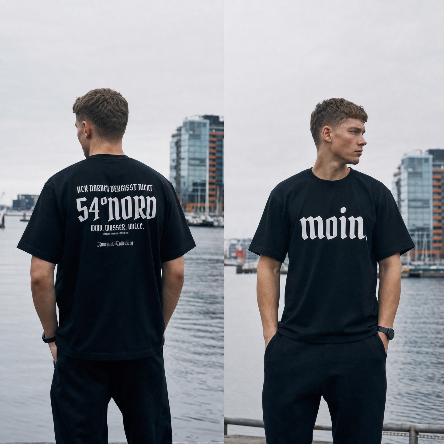 Heavy T-Shirt MOIN Der Norden vergisst nicht Schwarzwasser Edition Frontansicht Knockout Collection 54° Nord