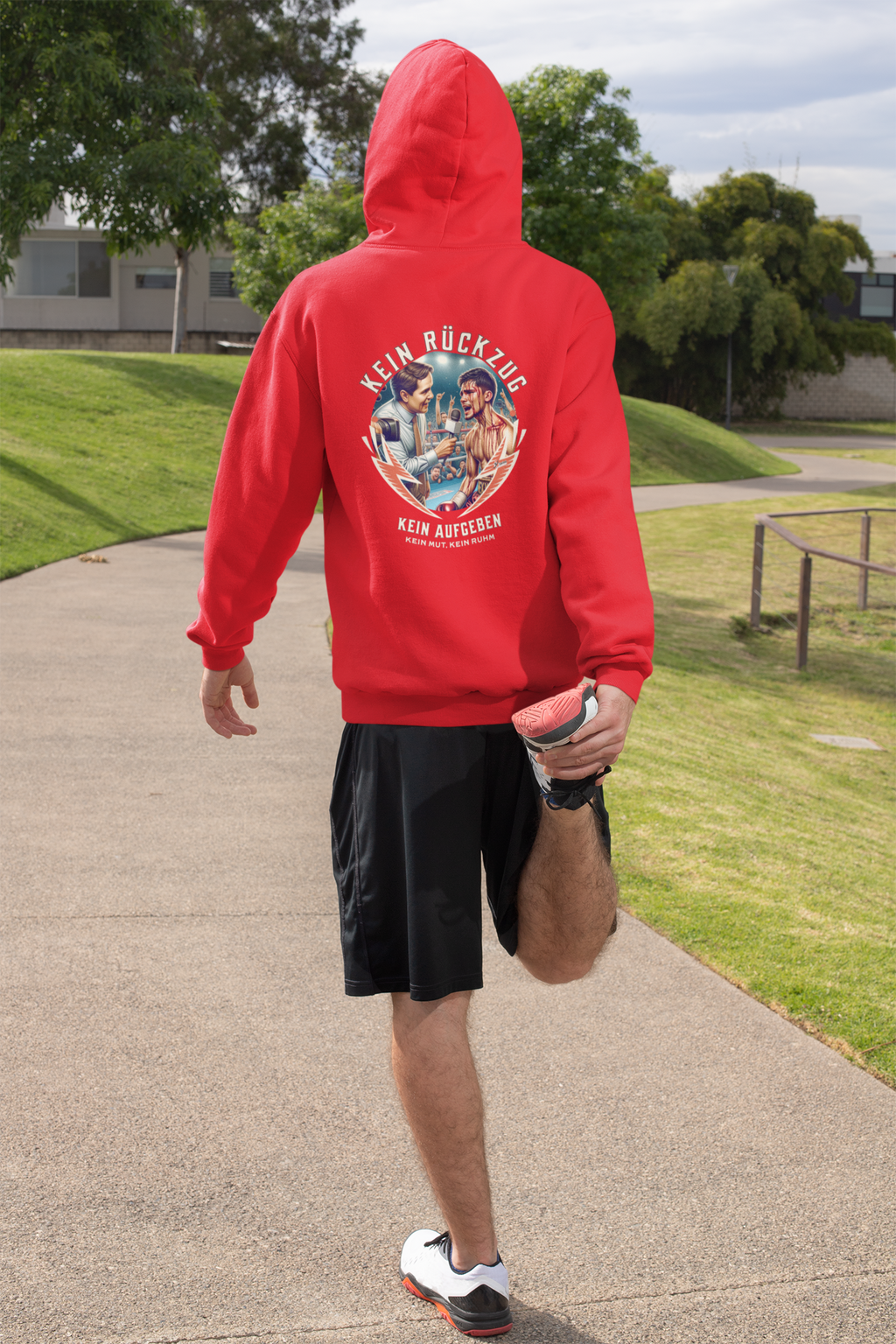 Retro-Hoodie Boxen | Knockout Collection | Kein Rückzug kein Aufgeben 