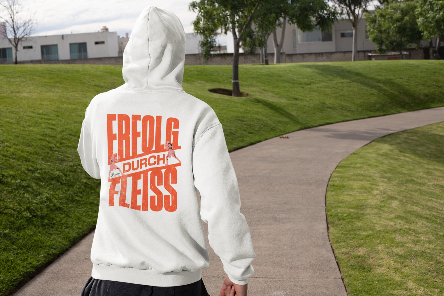 Zip Hoodie Erfolg durch Fleiss. Weiss. im Stadtpark. Knockout Collection 