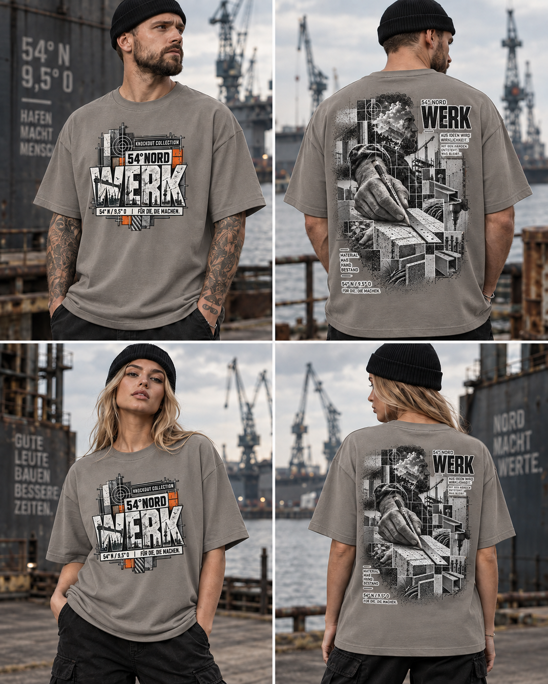 54° Nord WERK 01 Oversized T-Shirt – Mit den Händen entsteht, was bleibt