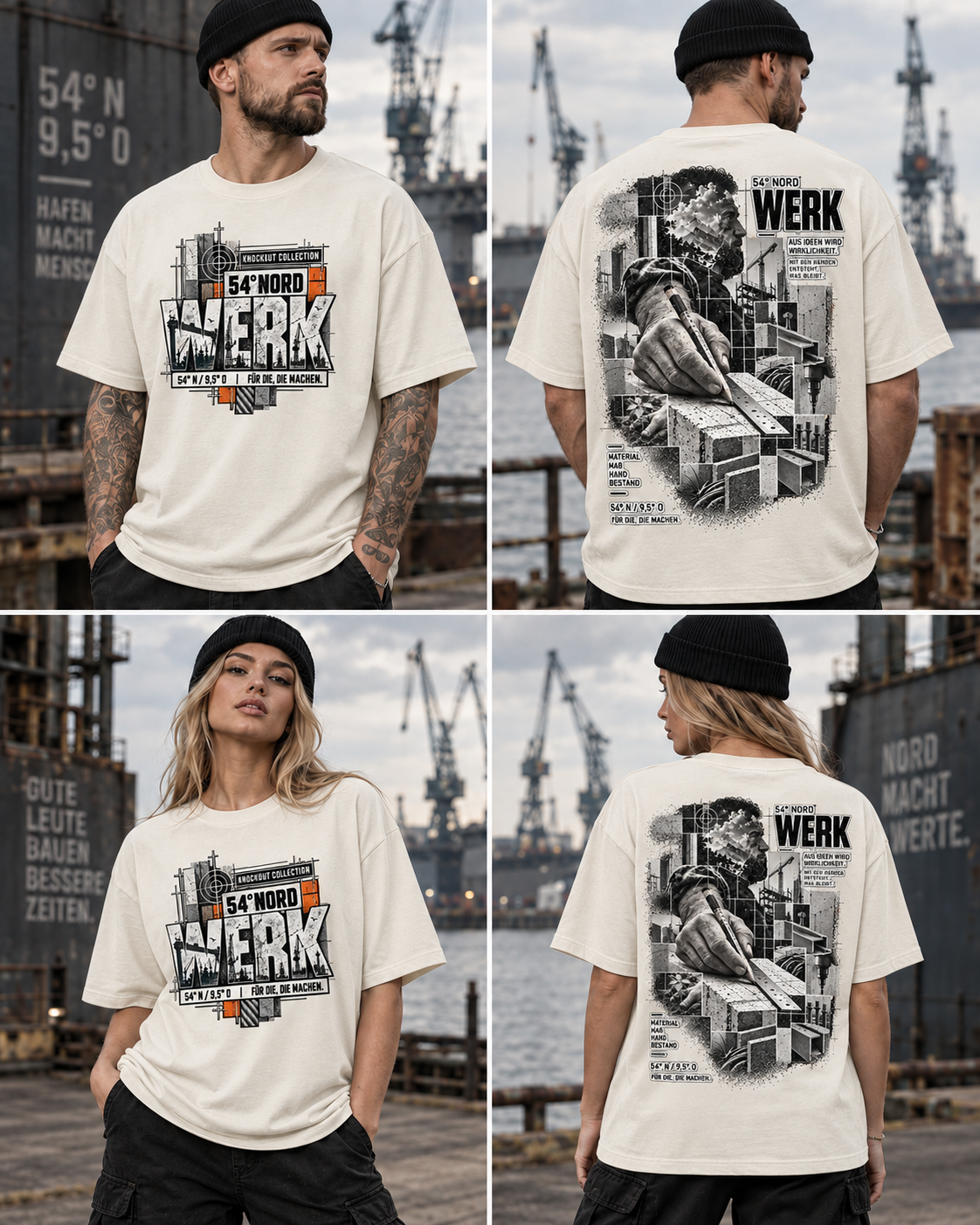 54° Nord WERK 01 Oversized T-Shirt – Mit den Händen entsteht, was bleibt