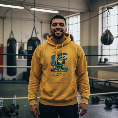 Lucky Punch College Hoodie in Gold – Knockout Collection