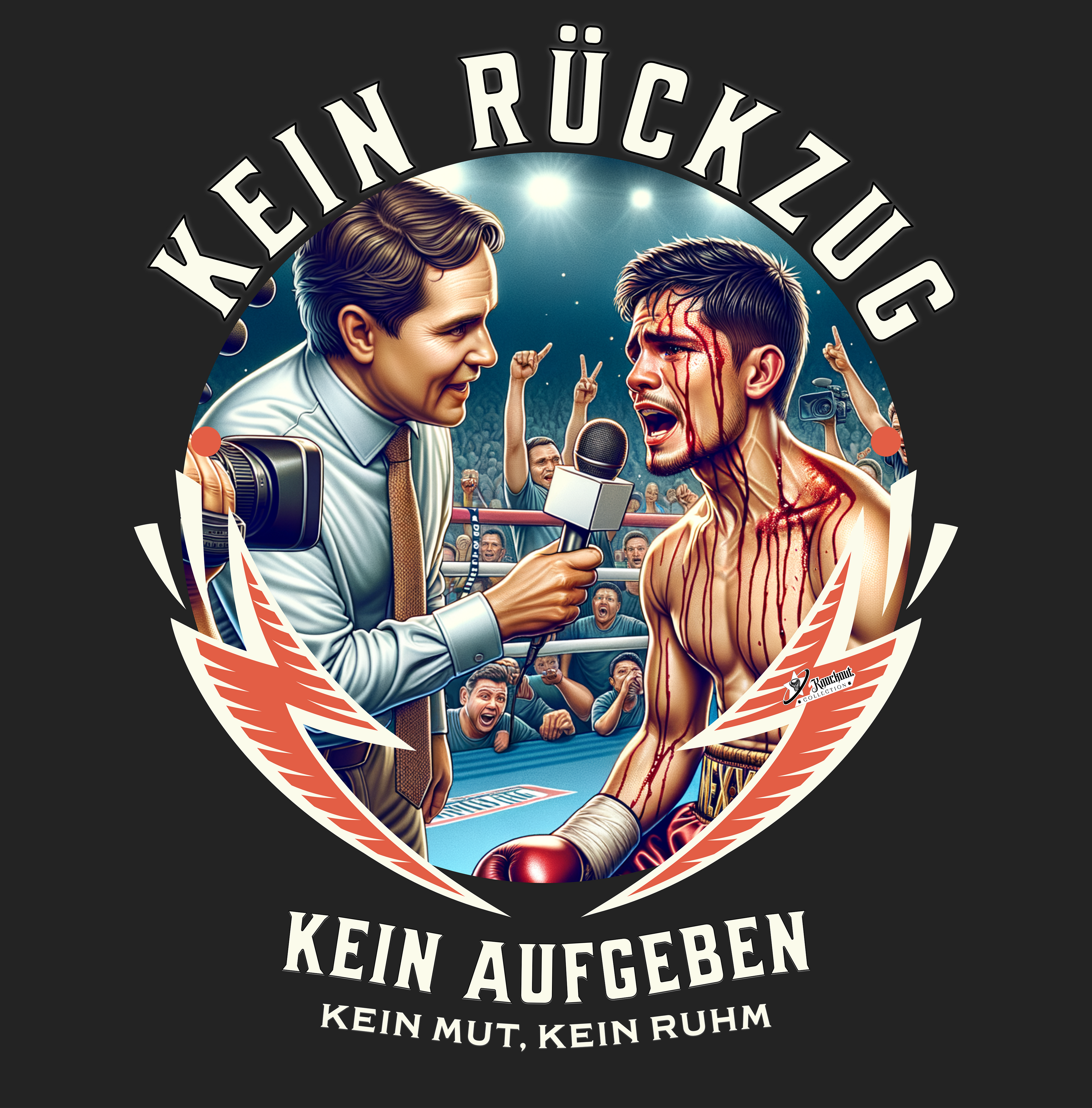 Retro-Hoodie Boxen | Knockout Collection | Kein Rückzug kein Aufgeben 