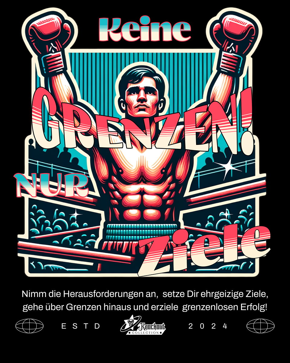 Knockout Collection | Box-Hoodie | Keine Grenzen nur Ziele 