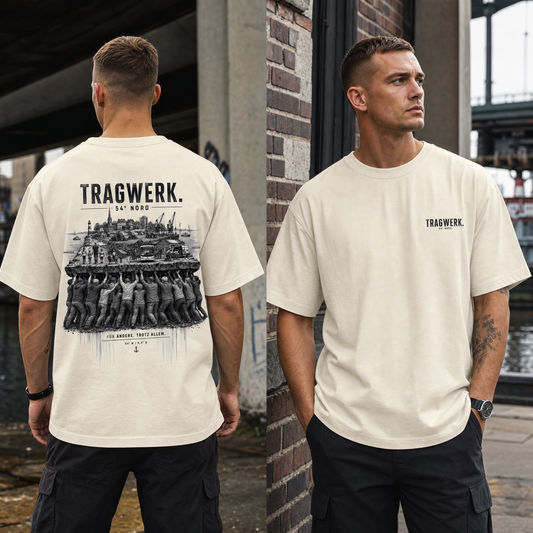 TRAGWERK. 54° Nord Heavy T-Shirt – Creme