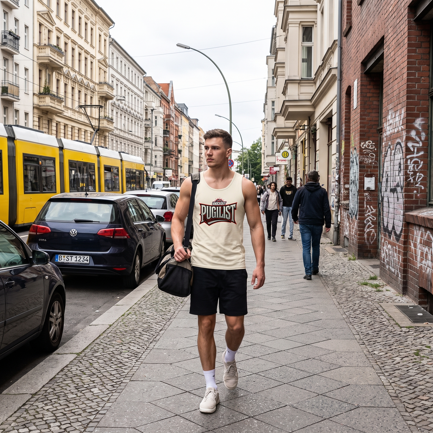 Tanktop Pugilist in urbaner Kulisse. Alltag. Training. Knockout Collection 