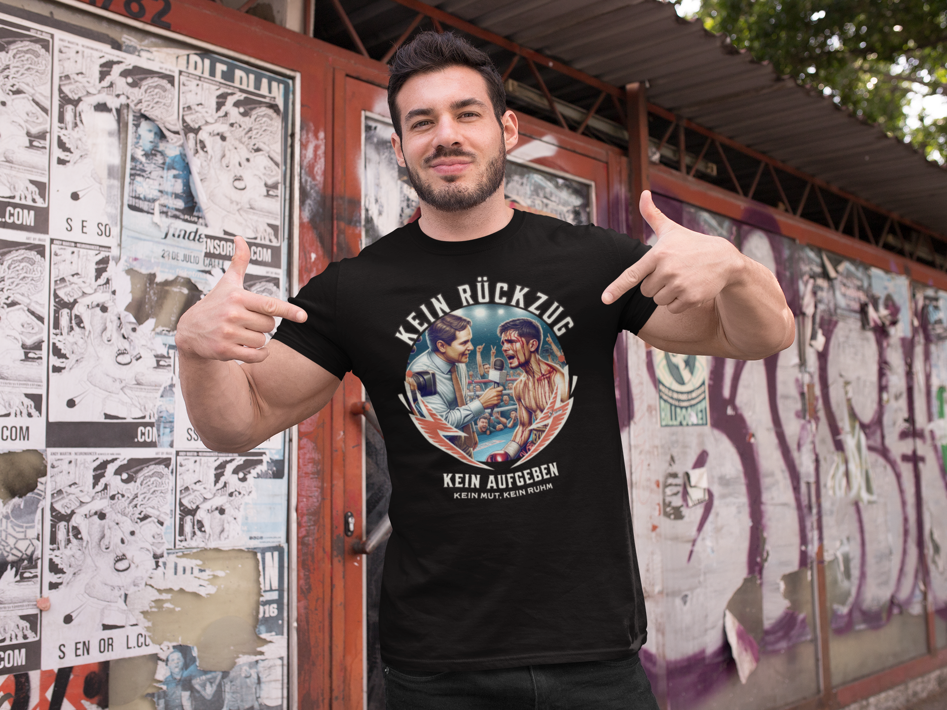 Retro Box Shirt Kein Rückzug Knockout Collection 