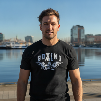  T-Shirt Classic Boxing Crew 3 Black Frontansicht Knockout Collection
