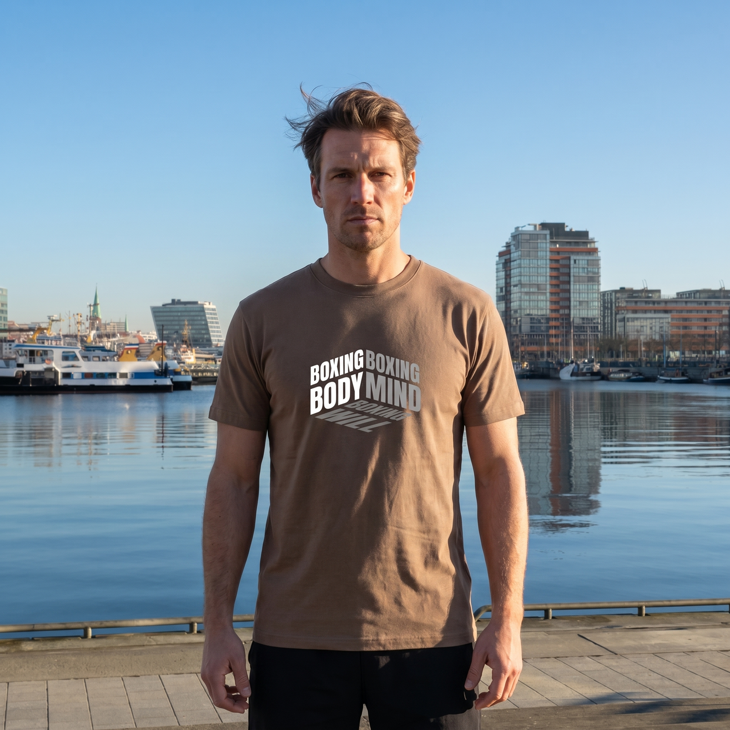  T-Shirt Classic Boxing Mind Mocha Frontansicht Knockout Collection 