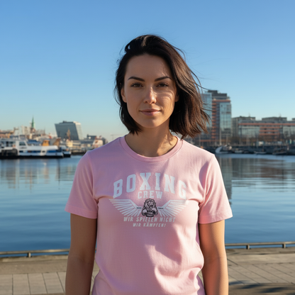  T-Shirt Classic Boxing Crew 3 Cotton Pink Frontansicht Knockout Collection 