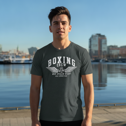  T-Shirt Classic Boxing Crew 3 Dark Heather Grey Frontansicht Knockout Collection 