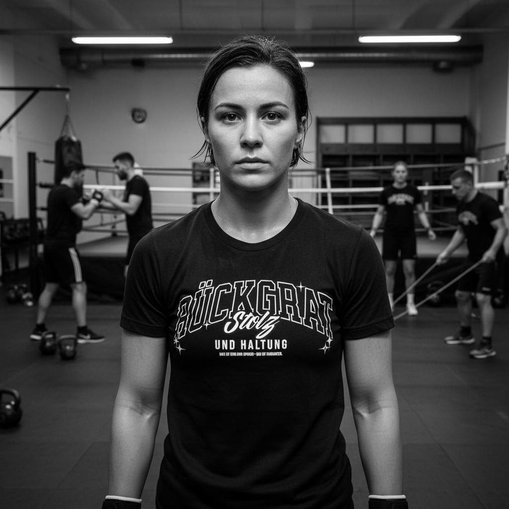 Frontansicht Frau Knockout Collection
T-Shirt Classic Rückgrat Schwarz 