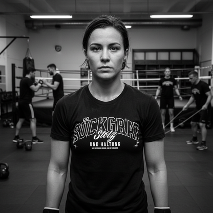 Frontansicht Frau Knockout Collection
T-Shirt Classic Rückgrat Schwarz 