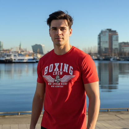  T-Shirt Classic Boxing Crew 3 Fire Red Frontansicht Knockout Collection 