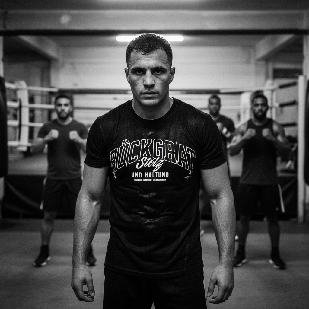 
T-Shirt Classic Rückgrat Schwarz Frontansicht Mann Knockout Collection

