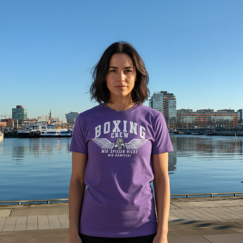  T-Shirt Classic Boxing Crew 3 Purple Love Frontansicht Knockout Collection 