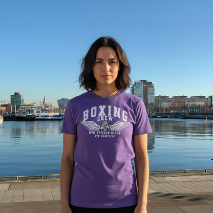  T-Shirt Classic Boxing Crew 3 Purple Love Frontansicht Knockout Collection 