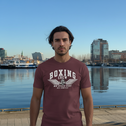  T-Shirt Classic Boxing Crew 3 Red Brown Frontansicht Knockout Collection 