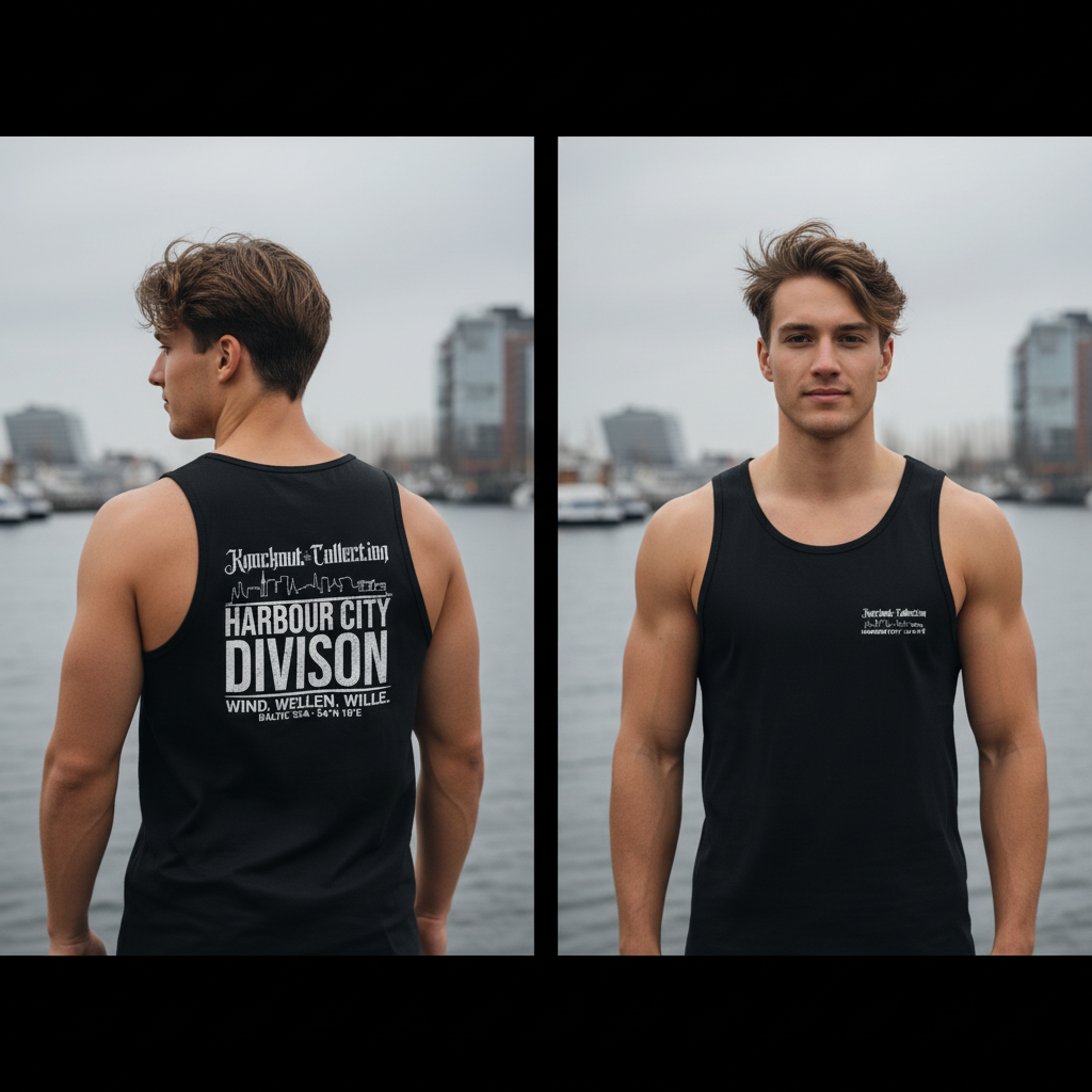 Tank Top Harbour City Division Schwarzwasser Rückansicht Print Knockout Collection 54° Nord