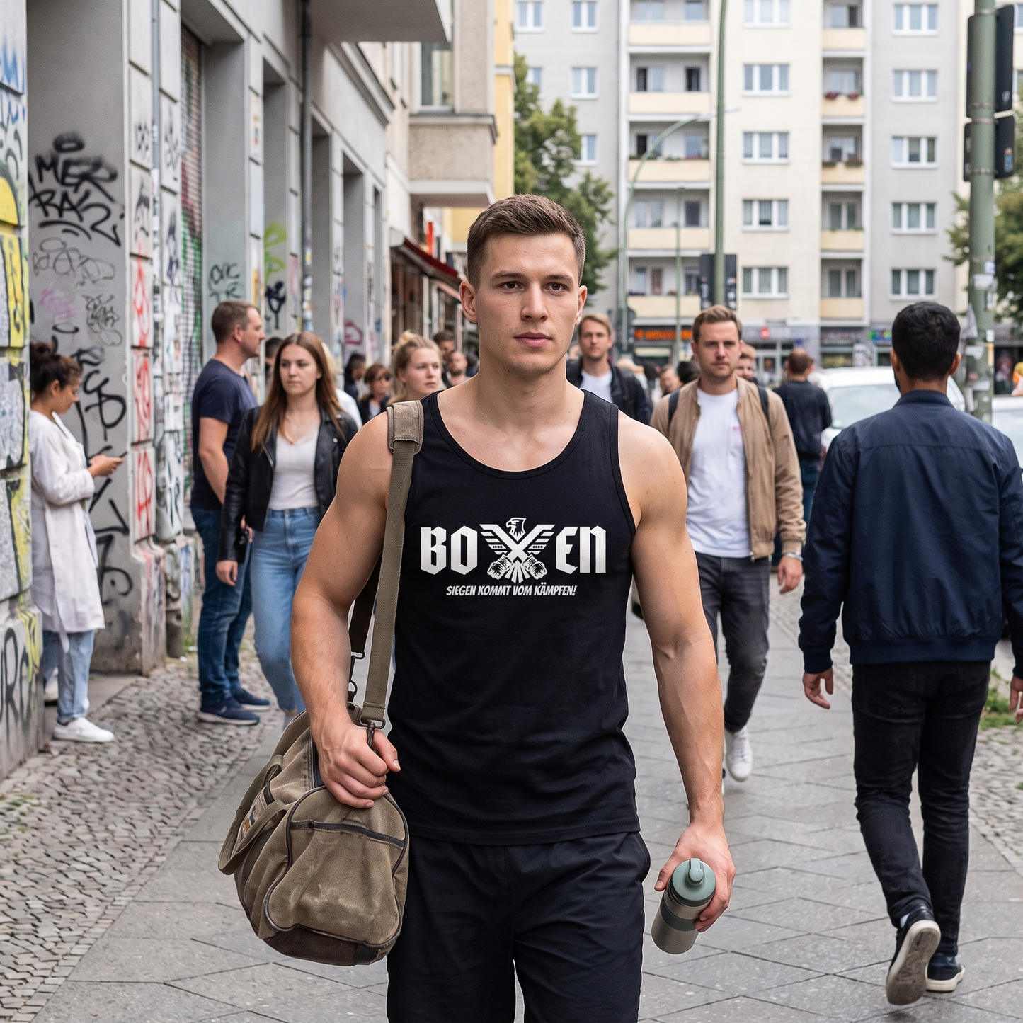 Tanktop Siegen kommt vom Kämpfen. Der Weg in die Halle, Dein Fokus, Deine Disziplin. Knockout Collection